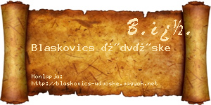 Blaskovics Üdvöske névjegykártya